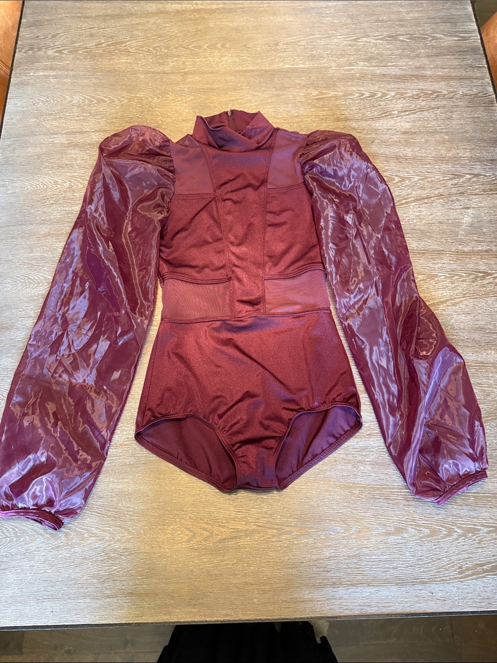 Weissman Burgundy Long Sleeve Dance Costume